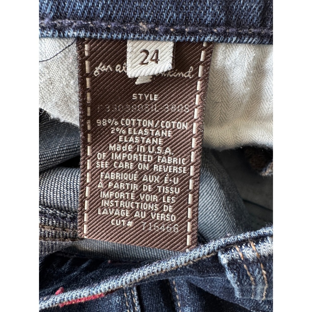 7 For All Mankind Ginger Wide Leg Flare Jeans 24 Dark Wash Boho Retro 70s Y2K - Picture 9 of 16